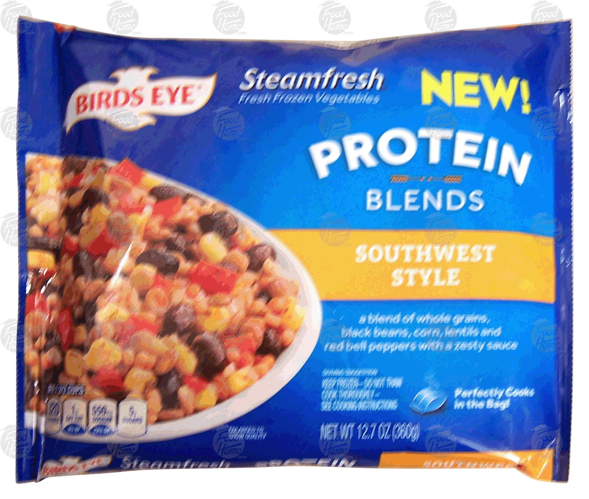 Birds Eye Protein Blends southwest style; a blend of whole grains, black beans, corn, lentils & red bell peppers Full-Size Picture